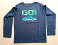 Mini Boden Langarmshirt Gr. 140-146 dunkelblau/ Auto gestickt