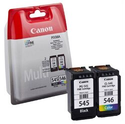 Set 2 Druckerpatronen Canon Original PG545 CL546 Multipack Black + Farbe