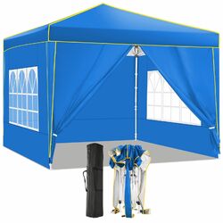 Pavillon 3x3m Pop Up Faltpavillon Wasserdicht mit 4 Seitenteilen und 4 Sandsäcke