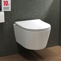 Spülrandlos Wand WC Hänge WC + WC Sitz (mit Softclose) Wandhängend WC A306 NEU!!