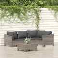 Garten Lounge Set Gartenmöbel Sitzgruppe Sofa 5-tlg. Grau Poly Rattan vidaXL