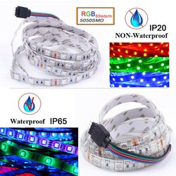 5m 10m 20m Wasserdicht RGB LED Stripe Streifen Leiste Band Leuchte Lichterkette5050 SMD Mehrfarbig Dimmbar Netzteil Fernbedienung