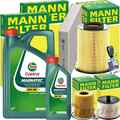 MANN INSPEKTIONSPAKET+CASTROL 5W-30 ÖL passend für 2.0 TDCI FORD FOCUS 2 VOLVO