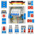 BAUSTROMVERTEILER WANDVERTEILER KOMPLETT 32A 16A 230V MIT BALS DOSE SICHERUNGEN.