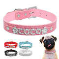 Hundehalsband mit Namen Strassbuchstaben Hund Halsband Name PU-Leder Hundenamen