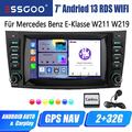 32GB Android 13 Autoradio Für Mercedes Benz CLS E-Class W211 W219 GPS Navi WIFI