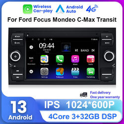 DAB+ Android 13 Autoradio Für Ford Focus Transit MK7 S-Max 32GB Carplay GPS Navi