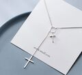 Silberkette Echt 925 Sterlingsilber Kreuz Kirche Hochzeit Halskette Schmuck Gott