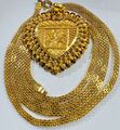 22 Karat massives 22K 916 DUBAI Gold 23,5”/24” langes Herz Liebe Set Halskette 2,5 mm 17,2 g