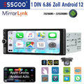 1 DIN Autoradio Android 12 Carplay Bluetooth GPS Nav RDS WIFI Mit IPS Bildschirm