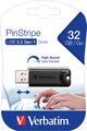 Verbatim USB 3.2 Stick, 32GB, PinStripe, schwarz, Speicherstick, 32 GB