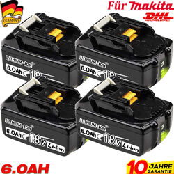 4X Für Original Ersatzakku Makita 18V 6AH LXT BL1850 BL1860B Led Anzeige BL1830