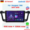 6+128G Android Autoradio Für Peugeot 508 2011-2018 9'' GPS NAV BT 4G DAB+ V1 PRO