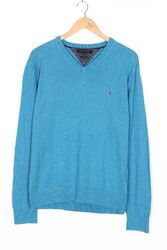 TOMMY HILFIGER Pima Cotton V Neck Cashmere Pullover Sweater Herren Gr.L VR1046