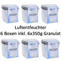 Luftentfeuchter Set 6 x Boxen inkl. 6x350g Granulat Raum Entfeuchter Trockner