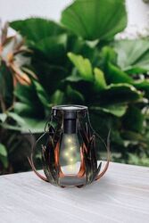 LED Solar Tischleuchte Solarleuchte Leuchte Garten Metall Terrasse Deko Orange