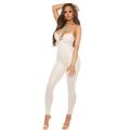 Sexy Wetlook Party Overall Jumpsuit mit dünnen Trägern Beige #OV350