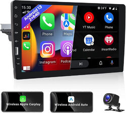 Kamera+ 9" Single 1 DIN Android 13.0 Autoradio Carplay GPS Navi WiFi FM RDS 64GB