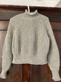 H&M Strick-Pullover S 36 grün-grau neuwertig