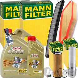 MANN INSPEKTIONSPAKET+6L CASTROL 5W-30 ÖL passend für BMW X3 E83 xDrive 18/20d