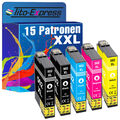 15 Patronen XXL PlatinumSerie für Epson 502 XL WorkForce WF-2860 DWF WF-2865 DWF