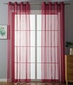 2er Set Ösenvorhänge Transparent »Uni« Gardine Bleiband HxB 245x140 cm Bordeaux