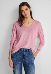 Street One Zweifarbiges Langarmshirt in Cozy Pink Melange