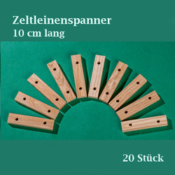 20 Stück 10 cm Zeltleinenspanner Holz Zeltspanner Seilspanner Zweilochspanner