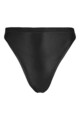 Damen Wetlook String-Slip stretch shiny Schwarz glänzend elastisch dehnbar