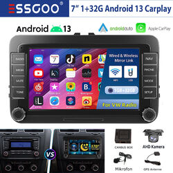 7" 32G Android 13 Autoradio Carplay MIC Kam Für VW GOLF 5 6 Passat Touran Tiguan