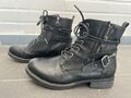 TOM TAILOR Gr. 39 Stiefel Stiefelette Ankle Boots schwarz Kunstleder