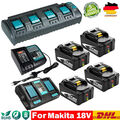 18V 5.0Ah für Makita Akku BL1850B BL1840B BL1830B BL1815N LXT400 Ladegerät 