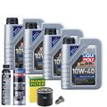 Motoröl 10W40 LIQUI MOLY 4L+MANN Ölfilter+Spülung+Cera Tec+Ölablassschraube