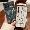 Für Samsung S24 S23 S22 Ultra S21 S20 FE Stoßfest Blumen Durchsichtig Case Cover