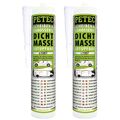 Petec 2x Scheiben- & Karosseriedichtmasse Weiß 310ml