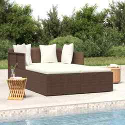 Sonnenliege mit Kissen Gartenliege Lounge Bett Gartenmöbel Poly Rattan vidaXL