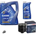 BOSCH Inspektionspaket 6L MANNOL Classic 10W-40 für VW Seat Golf V 1.4 16V