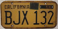 -1- CALIFORNIA Nummernschild License Plate 1956 1960 Kalifornien Kennzeichen X1