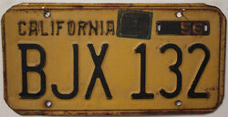 -1- CALIFORNIA Nummernschild License Plate 1956 1960 Kalifornien Kennzeichen X1