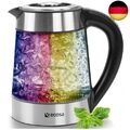 Glas Wasserkocher 1,7 Liter | 2200 Watt | Edelstahl mit Temperaturwahl |