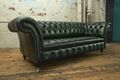 Chesterfield Sofa Polster Couch 3er Ledersofa Original Schwarz Couchen Sofas Neu