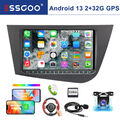 2+32G Android 13 9" Autoradio GPS NAVI RDS Carplay KAM Für Seat Leon 1P1 2005-11