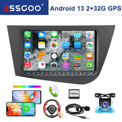 2+32G Android 13 9" Autoradio GPS NAVI RDS Carplay KAM Für Seat Leon 1P1 2005-11