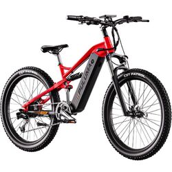 27,5'' E-bike Elektrofahrrad E-Mountainbike Shimano 9-Gange Pedelec 48V/20AH Rot