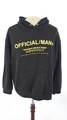 Boohoo Herren Hoodie schwarz Slogan Druck übergroßes Sweatshirt OFFIZIELL MANN M