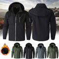 Herren Fleece Winter Jacke Softshell Jacke Dickes Futter Wasserdichte mit Kapuze