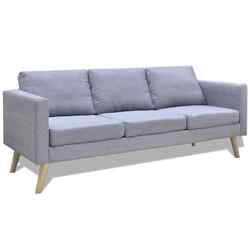 vidaXL Sofa 3-Sitzer Stoff Hellgrau  FSK