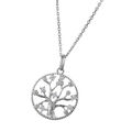 DOOSTI Damen Collier mit Anhänger Lebensbaum 925 Silber rhodiniert