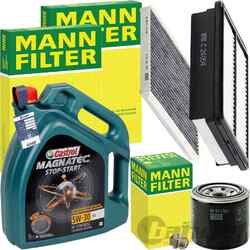 MANN INSPEKTIONSPAKET+CASTROL 5W30 ÖL passend für KIA CEED HYUNDAI 1.4-1.6 T-GDI