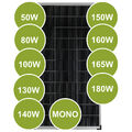 Solarmodul 50 80 100 130 140 160 180 200 Watt Mono 18V für 12V Solarsystem PV 0%